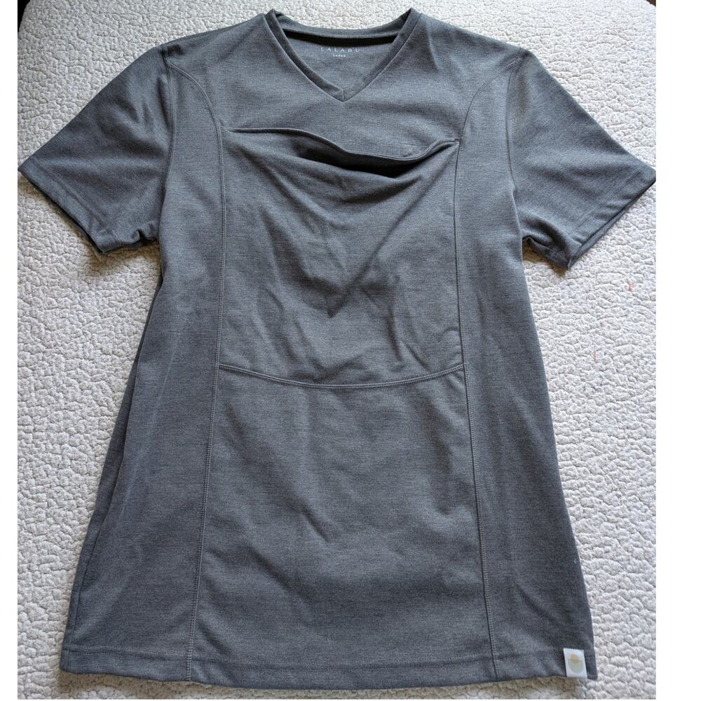 Lalabu Dad Shirt Baby Holder Short Sleeve Gray T-Shirt Large